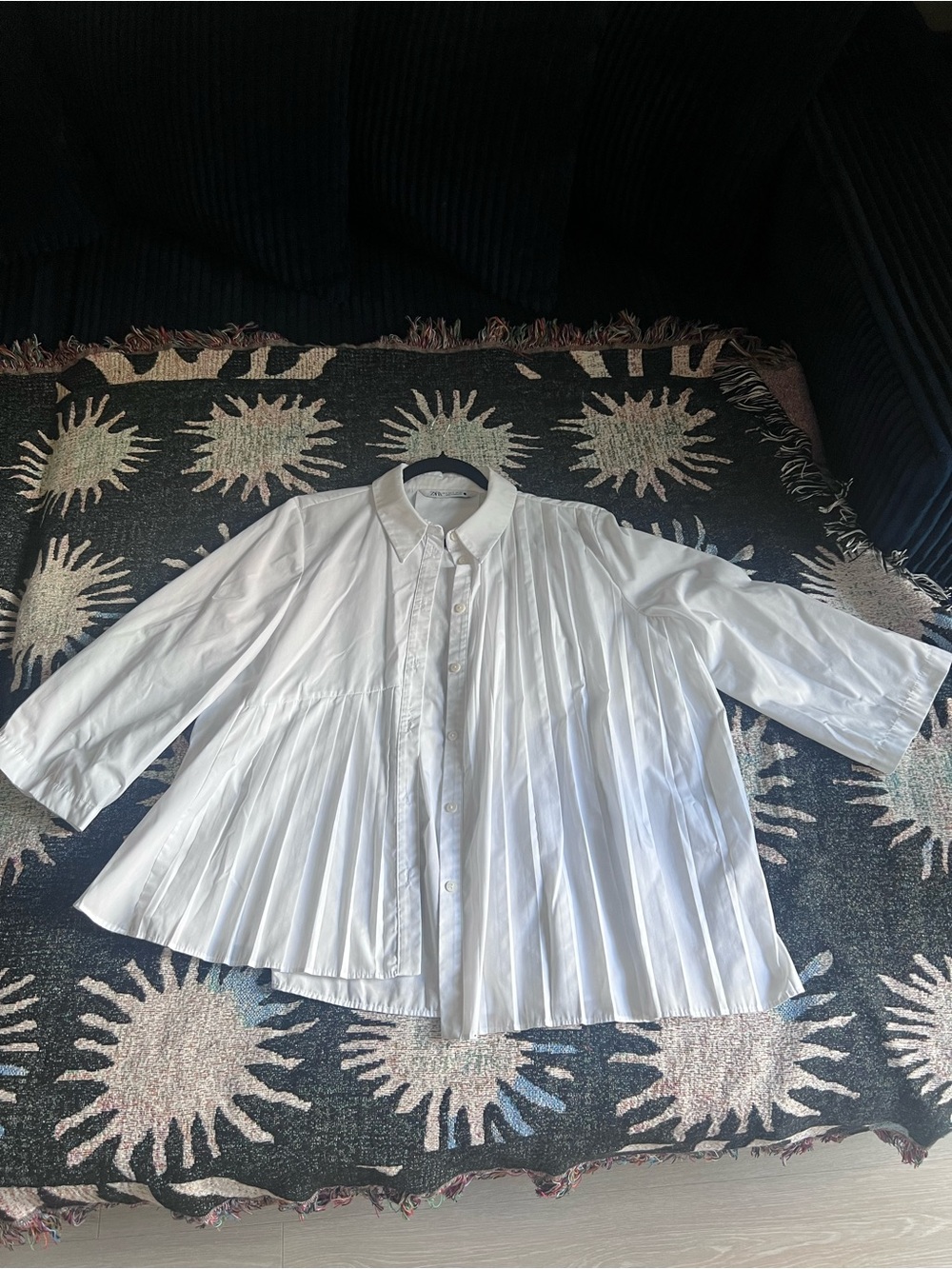 Zara Asymmetrical Pleated Blouse